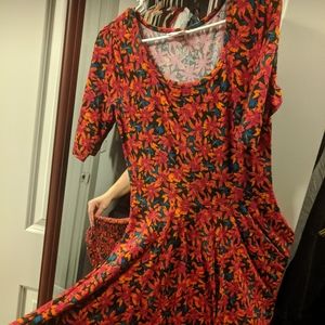 LuLaRoe floral Nicole autumn fall dress flared